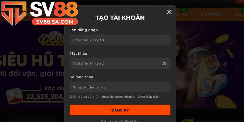 Một người được tạo mấy account là câu hỏi thường gặp SV88